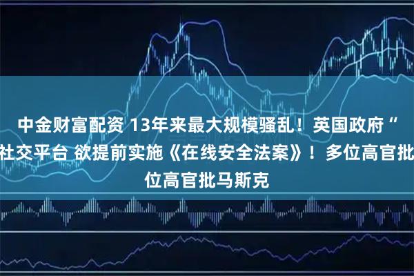 中金财富配资 13年来最大规模骚乱！英国政府“甩锅”社交平台 欲提前实施《在线安全法案》！多位高官批马斯克
